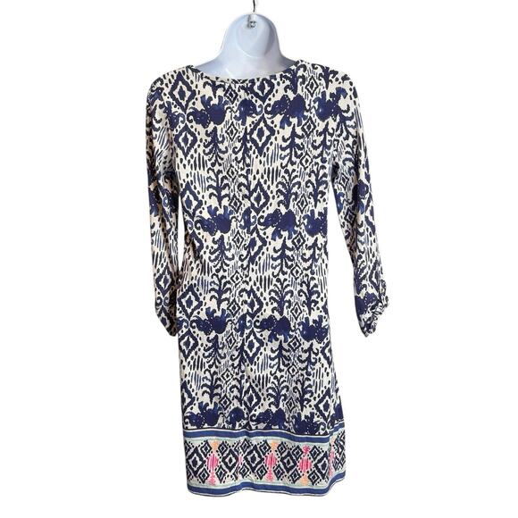 Lilly Pulitzer Women's Blue Ocean Ridge Ikat Dress Size S Preppy Old Money Vibes - Picture 2 of 12